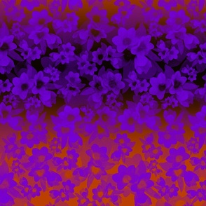 Neon coral and purple Black Henbane with dark gradient 