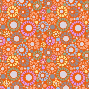Mod Circles Abstract Play (orange, medium)