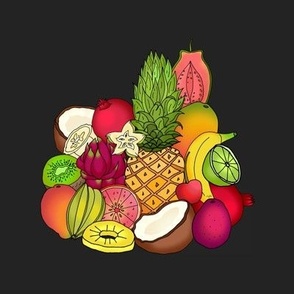 Tropical Fruit Salad (embroidery template) 