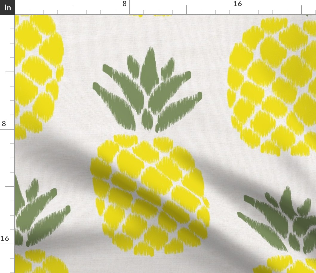 ikat pineapples in lemon lime and sage | large