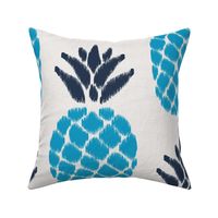 ikat pineapples navy and caribbean | large