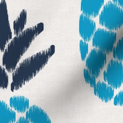 ikat pineapples navy and caribbean | large