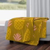 ikat pineapples goldenrod and light brown | large