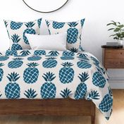 ikat pineapples lapislazuli blue on light gray texture | large