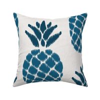 ikat pineapples lapislazuli blue on light gray texture | large