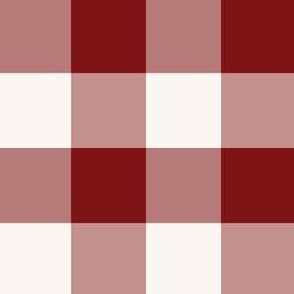 medium 3x3in gingham - dark red