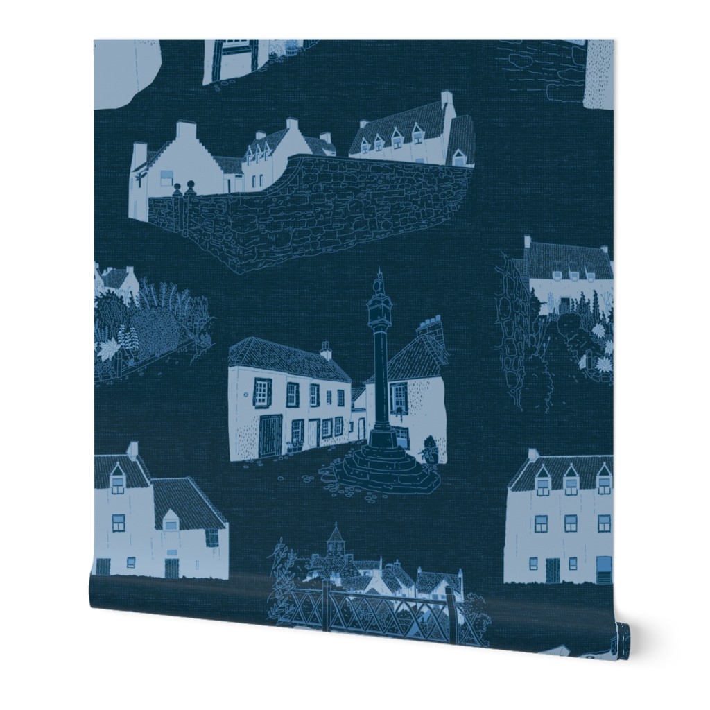 JUMBO - Culross Palace, Scotland - 17th Century Village - Large Scale in Navy Blue