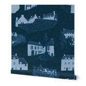 JUMBO - Culross Palace, Scotland - 17th Century Village - Large Scale in Navy Blue