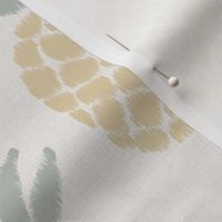 ikat pineapples in neutral colors on light gray | medium