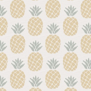 ikat pineapples in neutral colors on light gray | medium