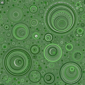 Emerald green dots and circles