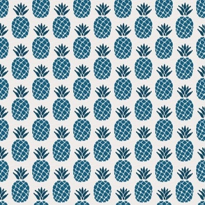 ikat pineapples lapislazuli blue on light gray | small