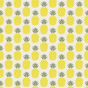 ikat pineapples in lemon lime and sage on linen | small