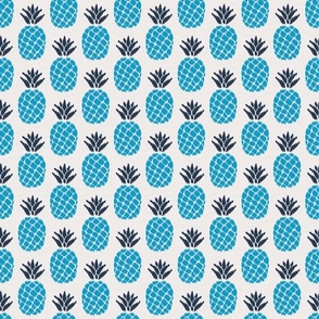 ikat pineapples caribbean and navy on light gray | small