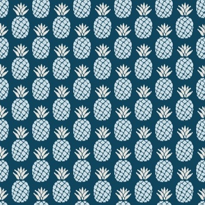 ikat pineapples on lapislazuli blue  | small