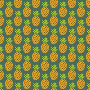 ikat pineapples lime and marigold on pine | small