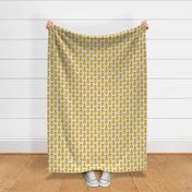 ikat pineapples in marigold on light gray | small