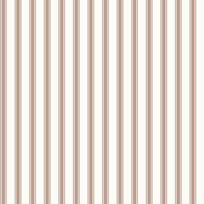 Blush Beige Ticking Stripe: Rosy Brown Pillow Ticking 