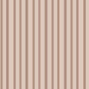 Ticking Stripe dark: Blush Beige + Rosy Brown Pillow Ticking