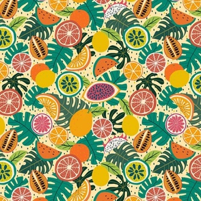 tropical fruit - Festival in yellow mellow M