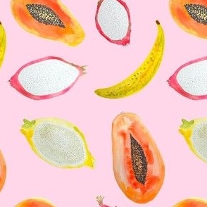 Watercolor Tropical Fruits // Blush