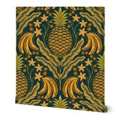 Tropical Fruit Damask - 100% human made - No AI