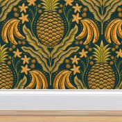 Tropical Fruit Damask - 100% human made - No AI