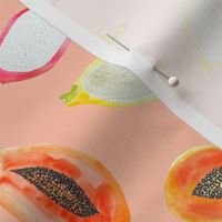 Watercolor Tropical Fruits // Peachy