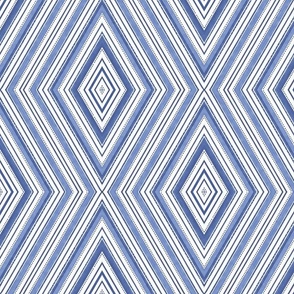 French Linen Fresh Blue White Summer Striped Rhombus Pattern