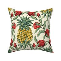 Pineapples And Pomegranates -Large -Cream -Texture