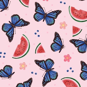 Blueberries and Blue Butterflies Watermelon