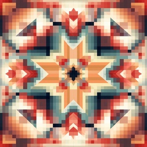 Pastel Mosaic Tribal Sunrise Blanket Pattern 2