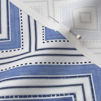 French Linen Fresh Blue White Stripe Cubics Summer Pattern