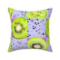 watercolor kiwi checkerboard 24 in