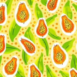 Joyful papaya pattern with vibrant colors