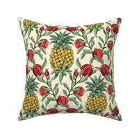 Pineapple And Pomegranates - Medium - Cream - Textured