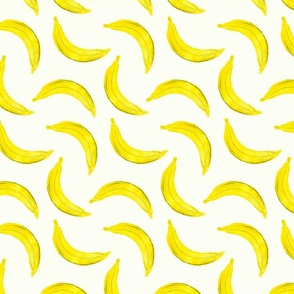 Tropical Watercolor Banana on Ecru