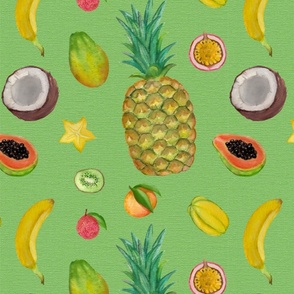 Tropical-Fruit- Green Wallpaper