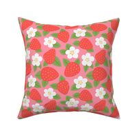 Sweet Strawberry Garden - Strawberries & Blossoms decor fabric