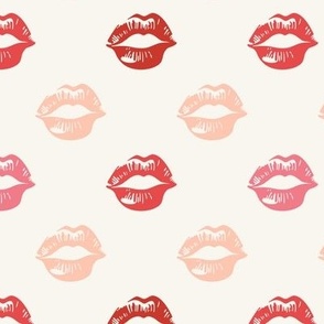 Sealed with a Kiss: Pink Cream And Red Valentine Lipstick Lip Pattern