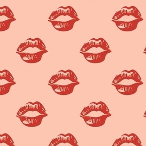 Sealed with a Kiss: Red And Peach Valentine Lipstick Lip Pattern