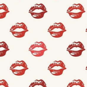 Sealed with a Kiss: Red And Cream Valentine Lipstick Lip Pattern