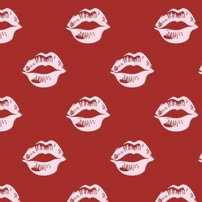 Sealed with a Kiss: Pink And Red Valentine Lipstick Lip Pattern