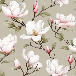 Magnolia Grace - Pink/Pale Latte - Wallpaper - New for 2023