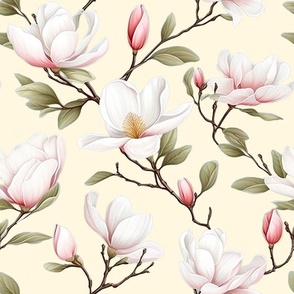 Magnolia Grace - Pink/Cream - Wallpaper - New for 2023