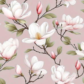Magnolia Grace - Pink/Rose-Taupe - Wallpaper - New for 2023