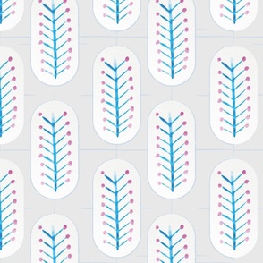 Blue Lines and PInk Dots Print
