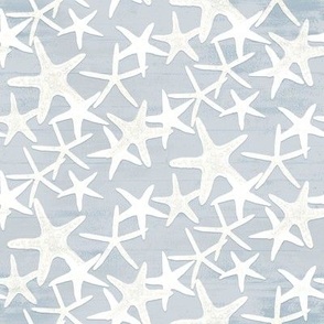 8" Starfish Toss Light Sky Blue Rustic Wood by Audrey Jeanne