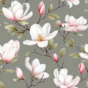 Magnolia Grace - Pink/Deep Taupe - Wallpaper - New for 2023