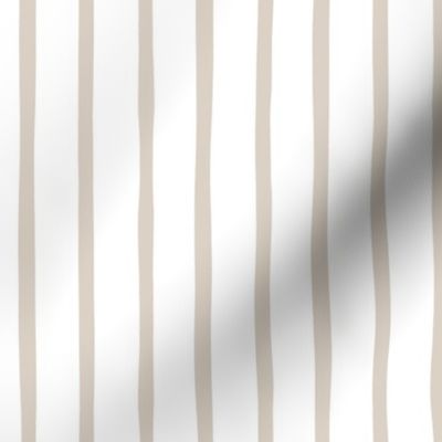 Pencil Hand Drawn Stripe in Light Tan on White